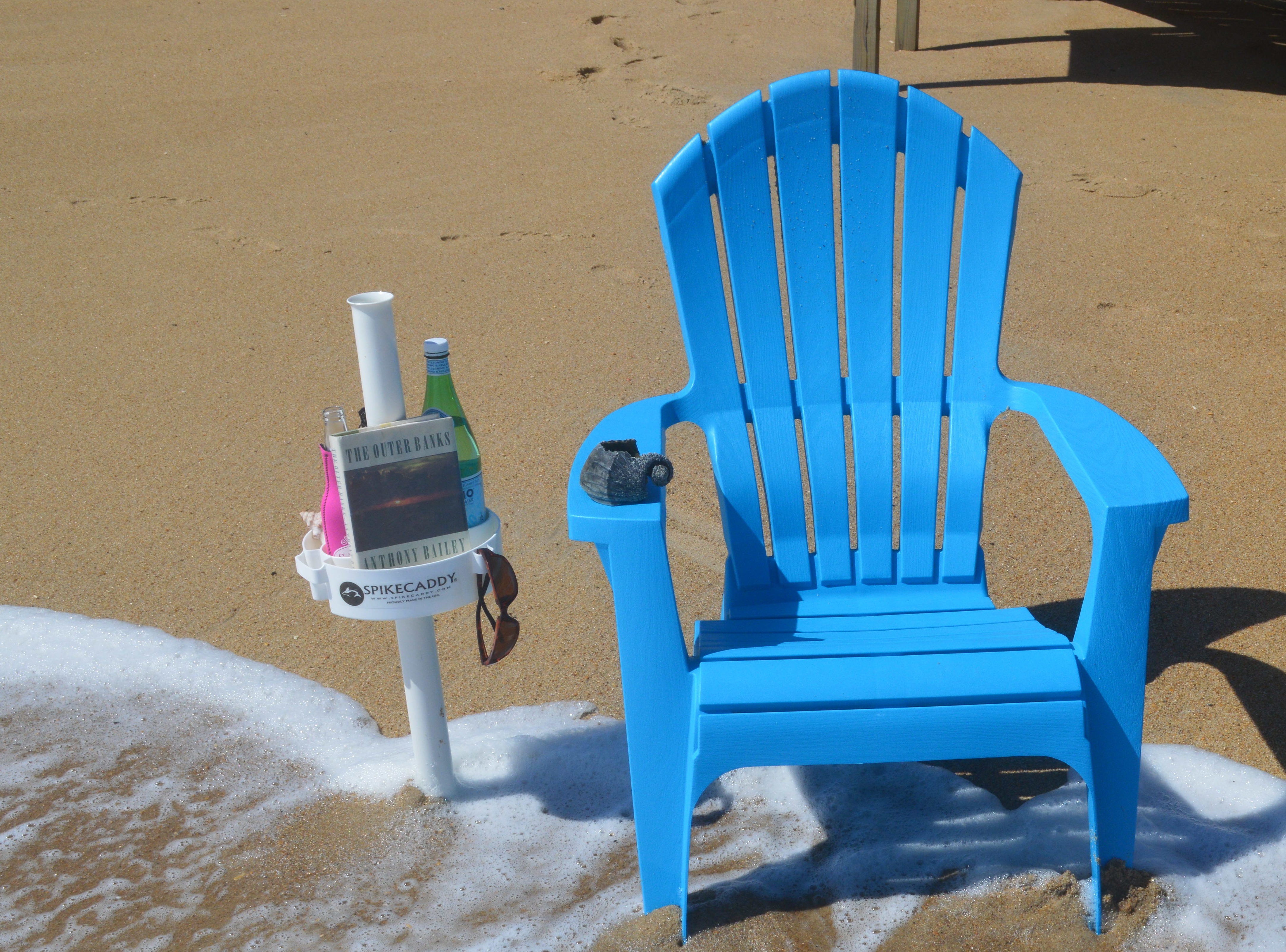SPIKECADDY keeps your toes in the water and all beach items within arms reach out of the surf and sand! 